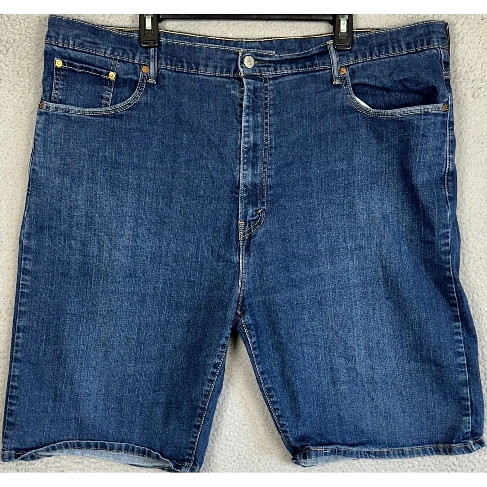 Levis 569 Shorts Mens 46 Blue Denim Loose Straight Distressed 5-Pocket Stretch